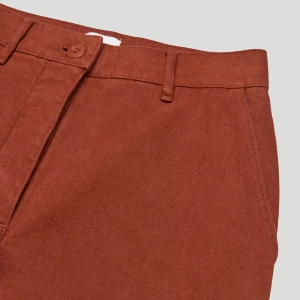 Aritzia Wilfred Free Modern Cargo Pant Rust Red Brown Button Fly High Rise